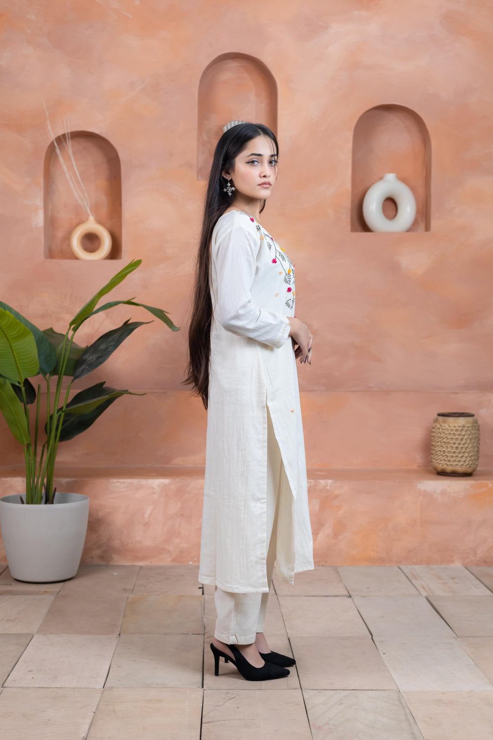 Simple Elegance Beige Kurti - Artyaah