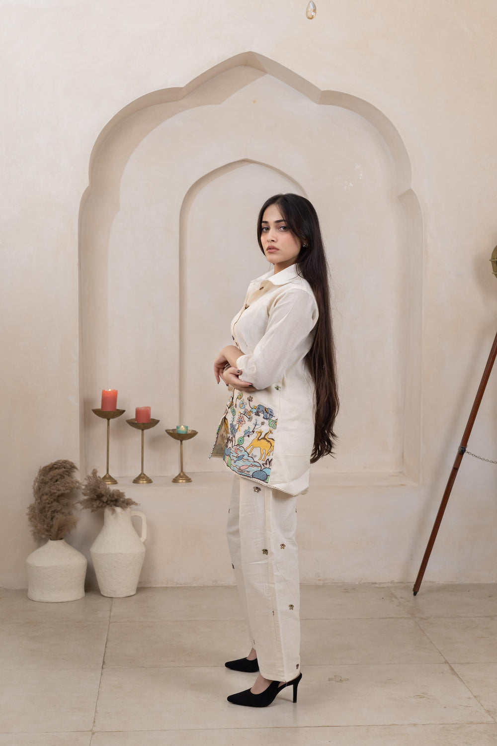 Pure Style Hand Embroidered Co-Ord Set - Artyaah