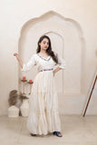 Beige Beauty Khadi Cotton Long Dress - Artyaah