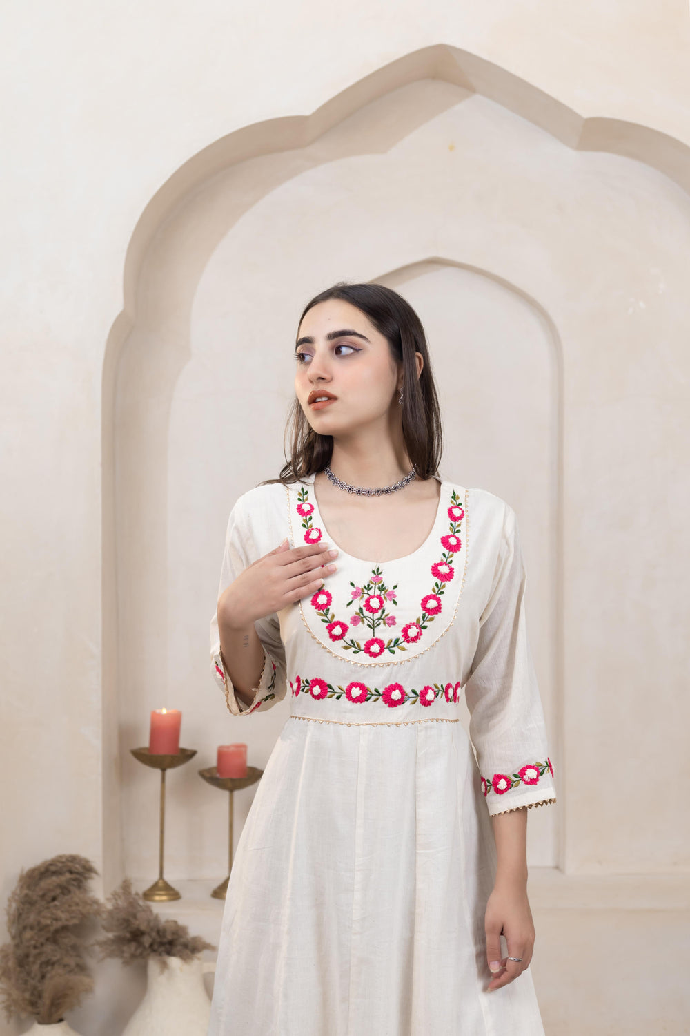 Everyday Wear Beige Long Dress - Artyaah