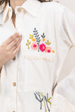 Hand Embroidered Beige Shirt - Artyaah