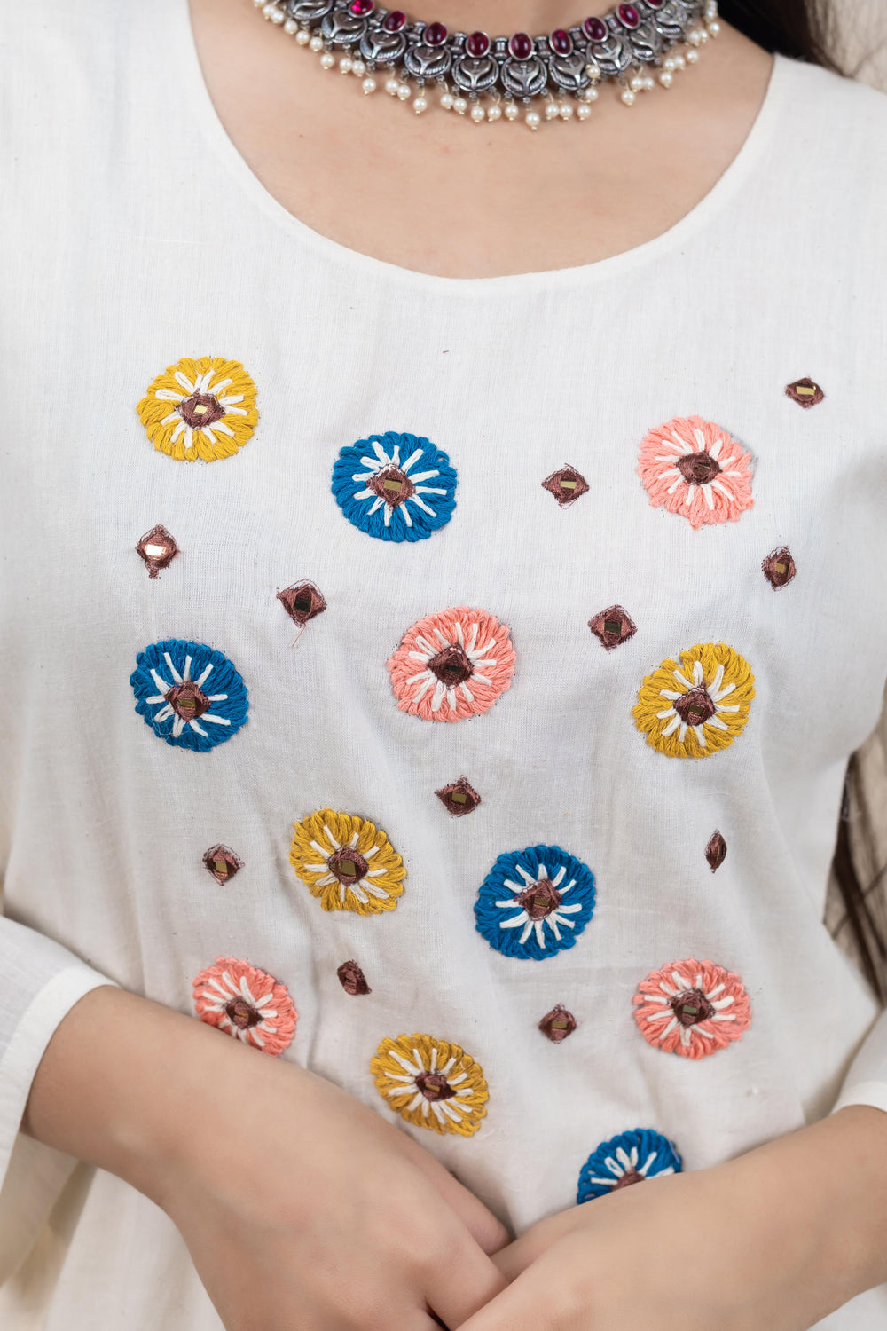 Classic Beige Kurti Pant Set - Artyaah