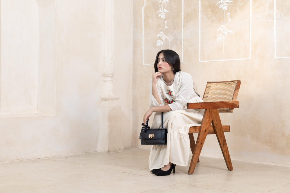 Stylish Beige Long Dress - Artyaah