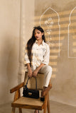Beige Charm Hand Embroidered Shirt - Artyaah