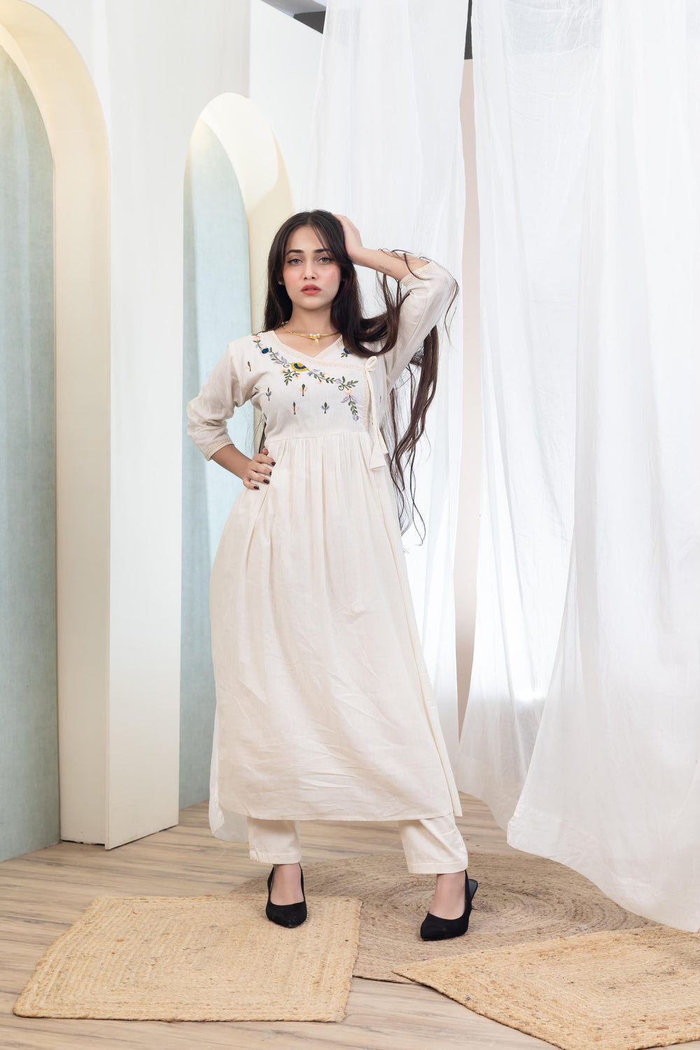 Beige Comfort Long Dress - Artyaah