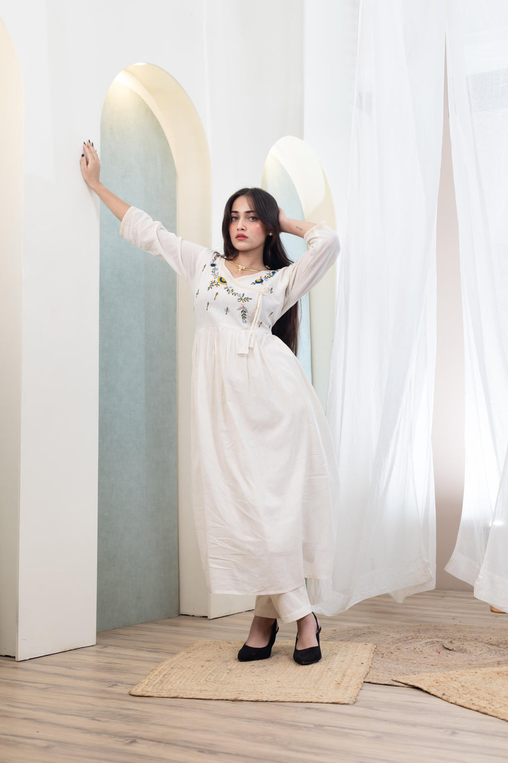 Beige Comfort Long Dress - Artyaah