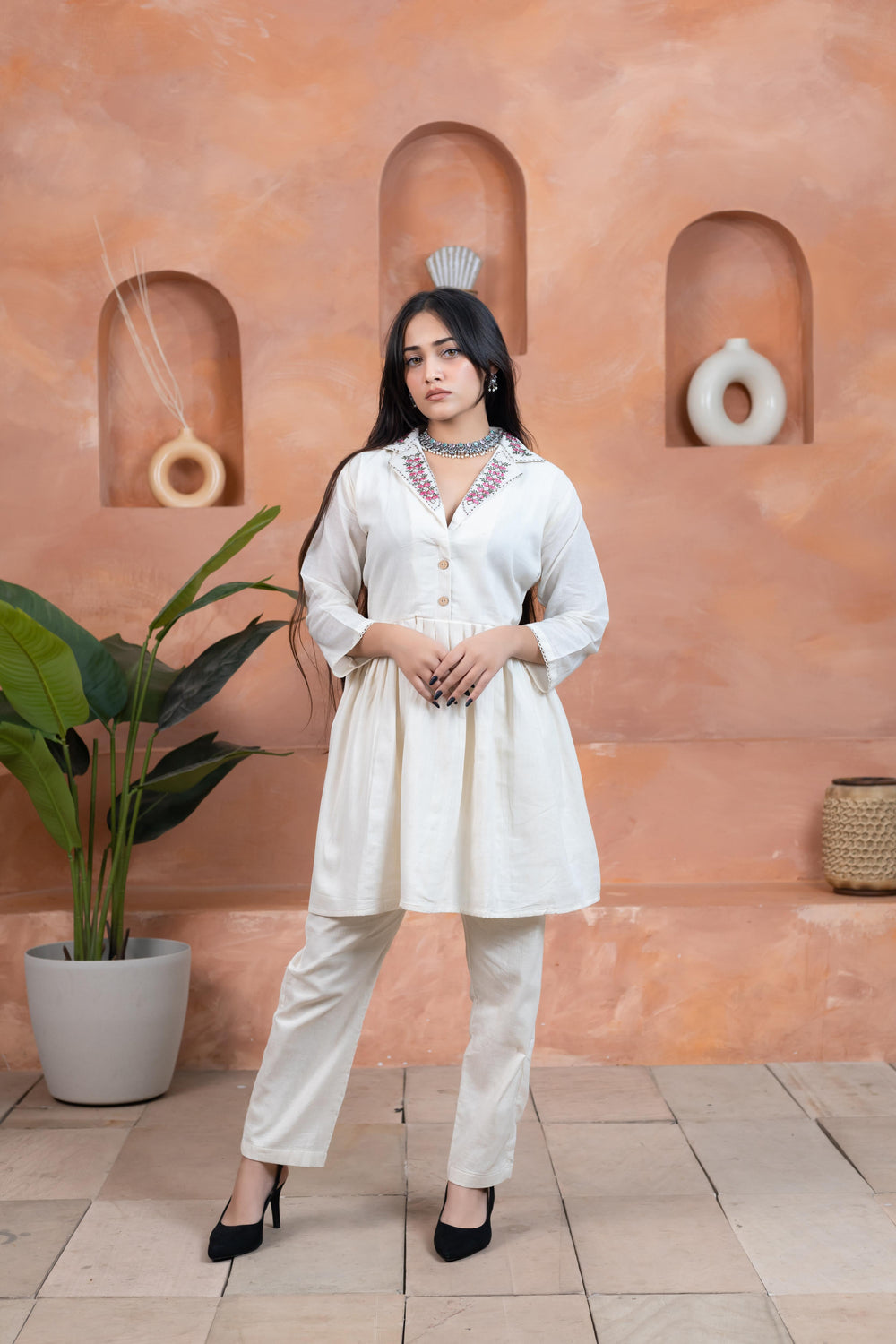 Elegant Touch Handwork Short Kurti - Artyaah