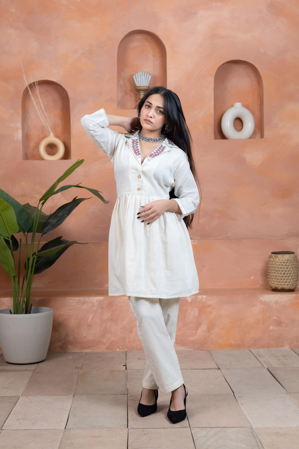 Elegant Touch Handwork Short Kurti - Artyaah
