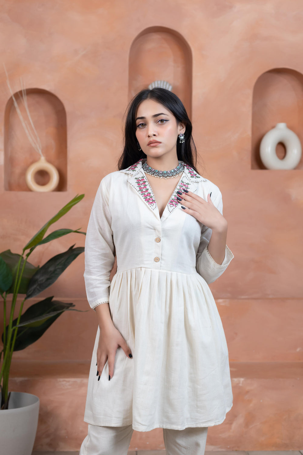 Elegant Touch Handwork Short Kurti - Artyaah