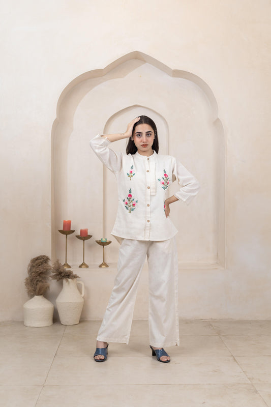 Elegant Touch Handwork Shirt - Artyaah