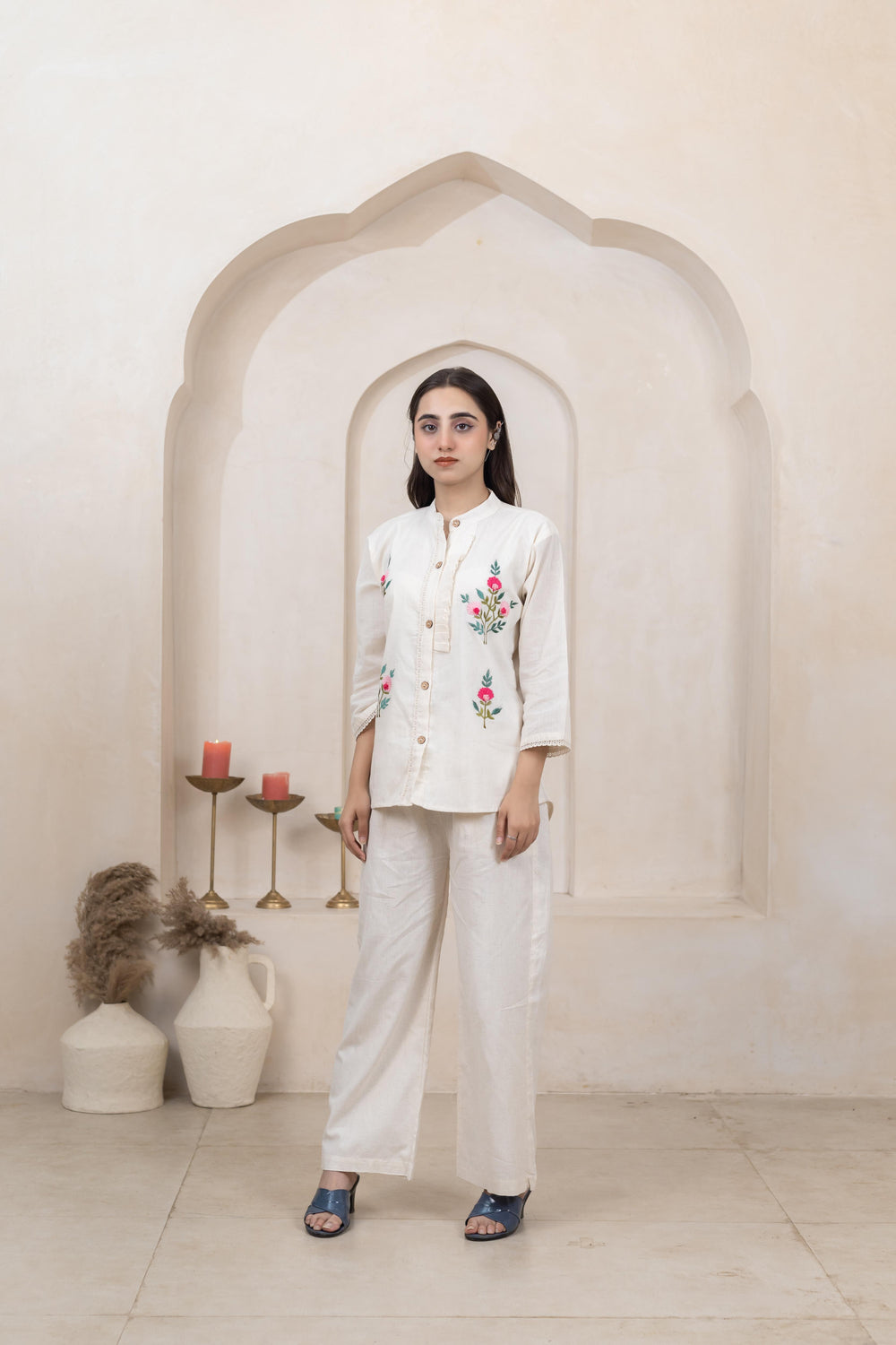 Elegant Touch Handwork Shirt - Artyaah