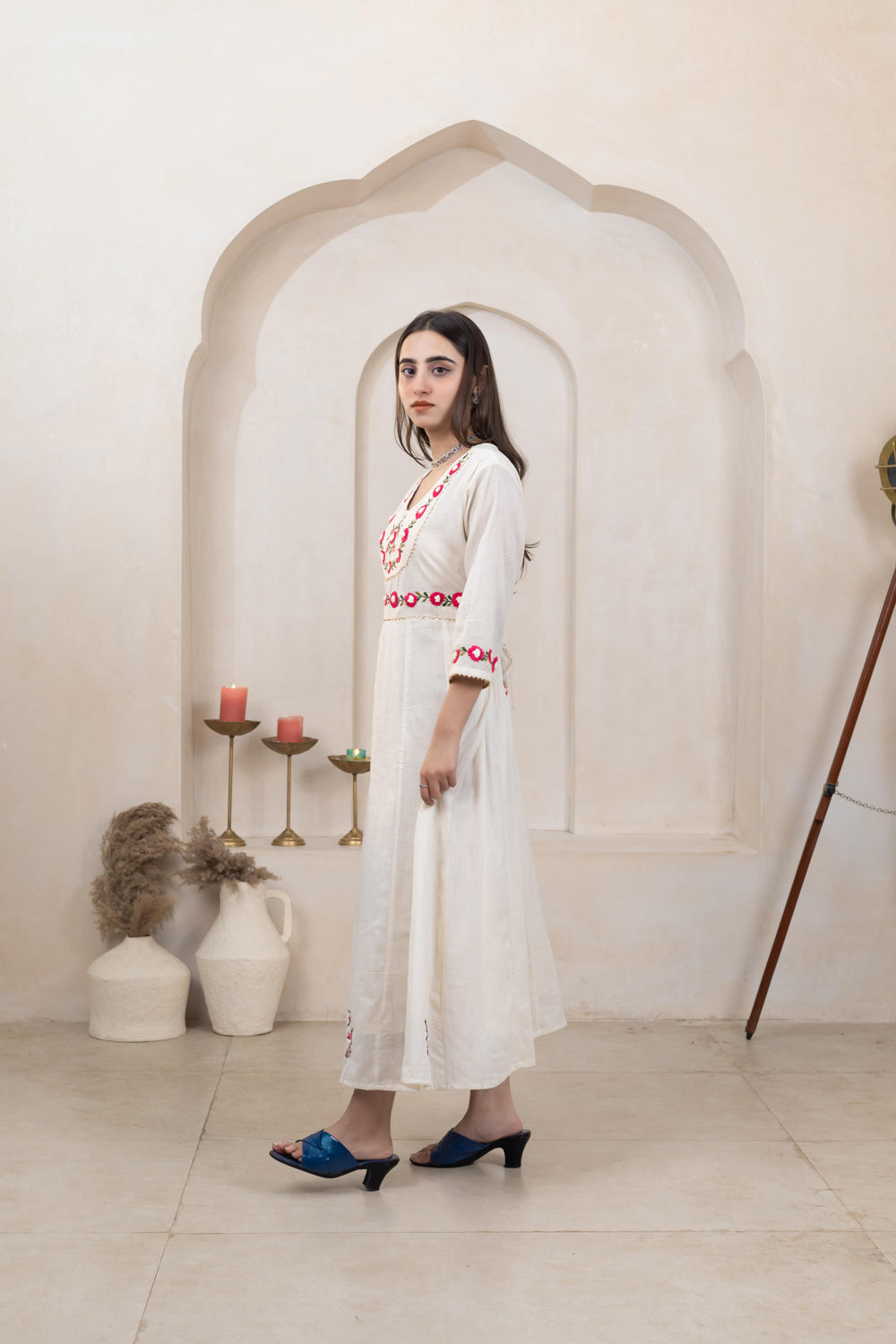 Everyday Wear Beige Long Dress - Artyaah