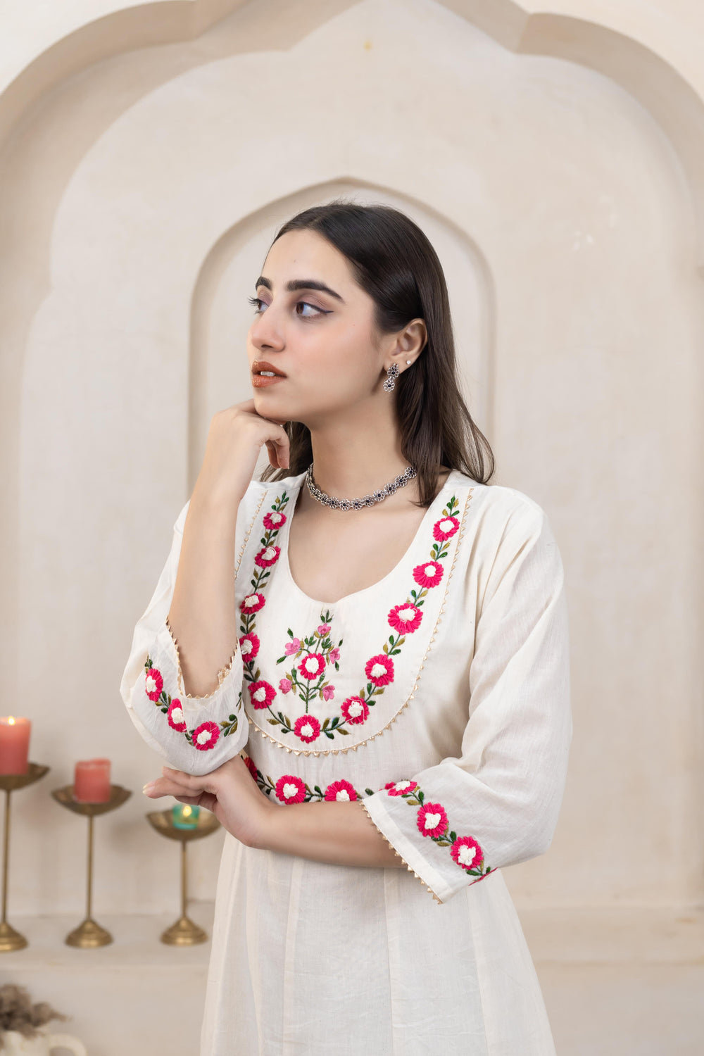 Everyday Wear Beige Long Dress - Artyaah