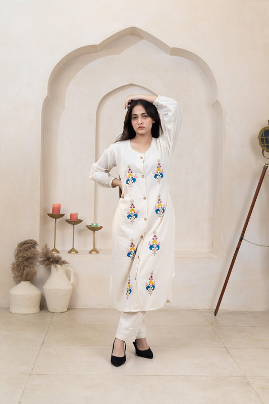 Classic Beige Kurti - Artyaah