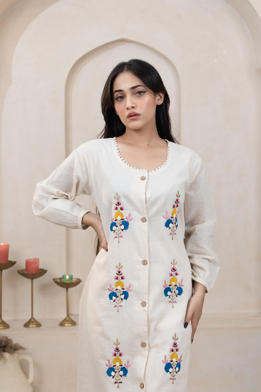 Classic Beige Kurti - Artyaah