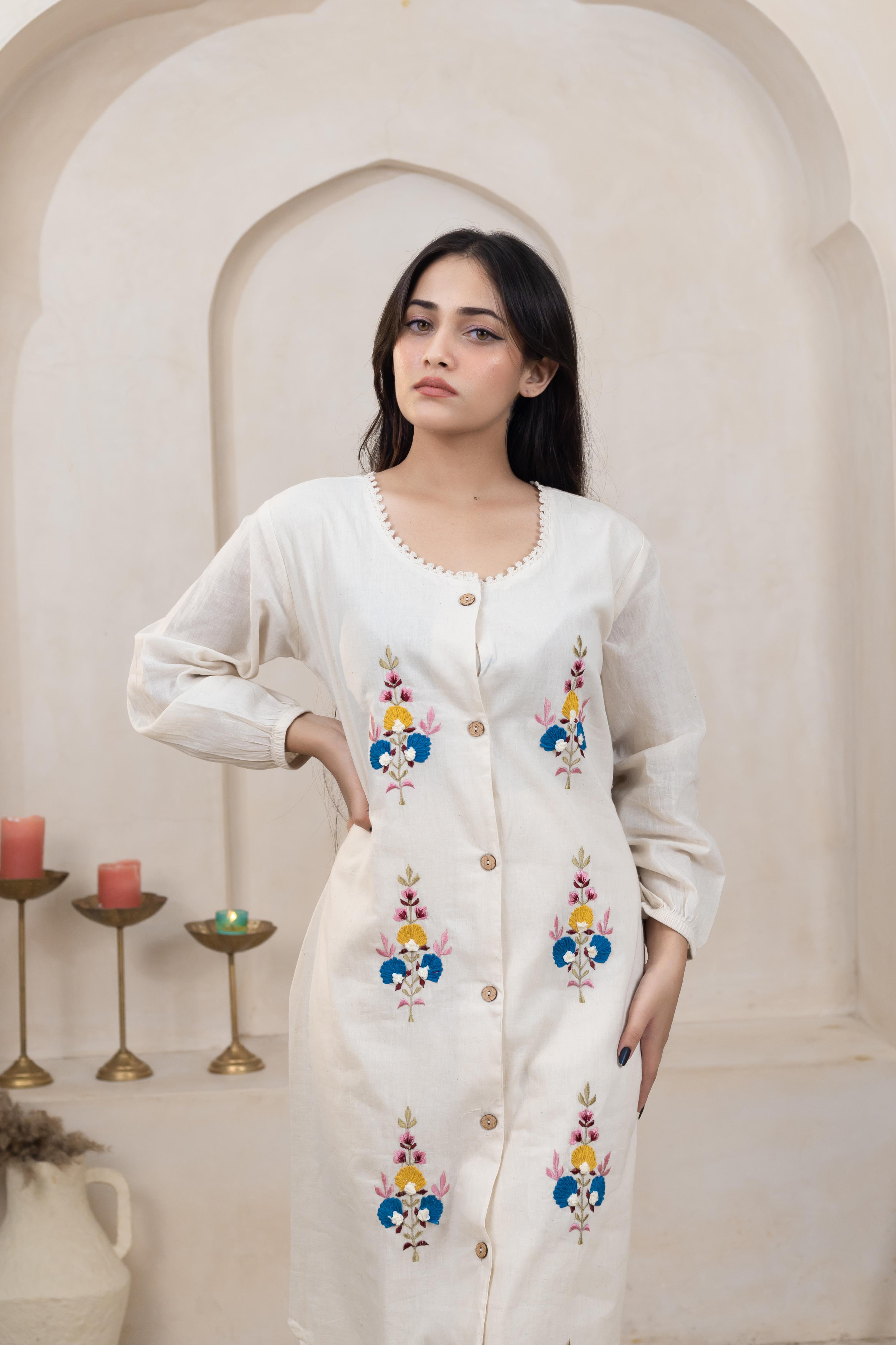 Classic Beige Kurti - Artyaah