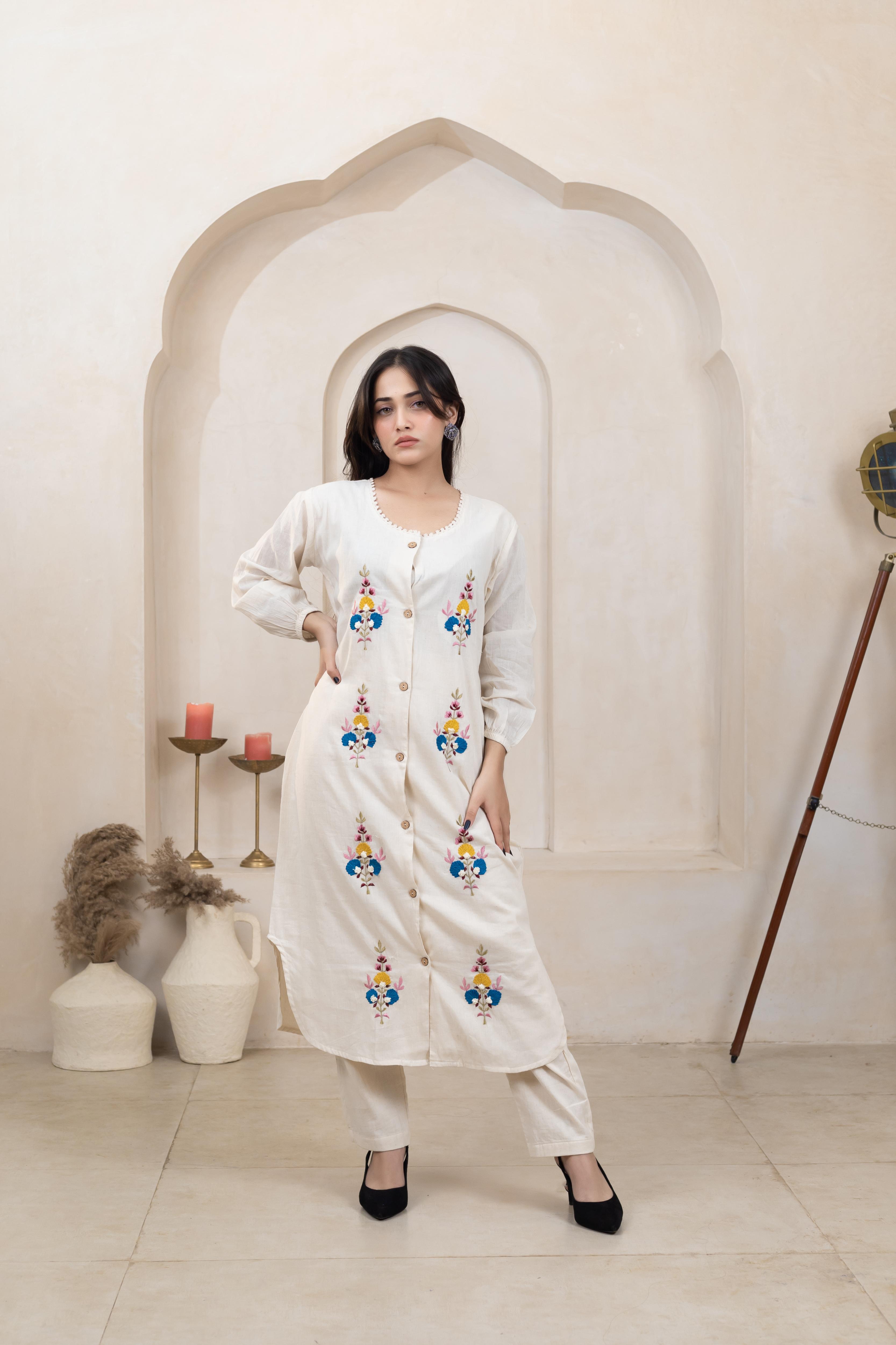 Classic Beige Kurti - Artyaah