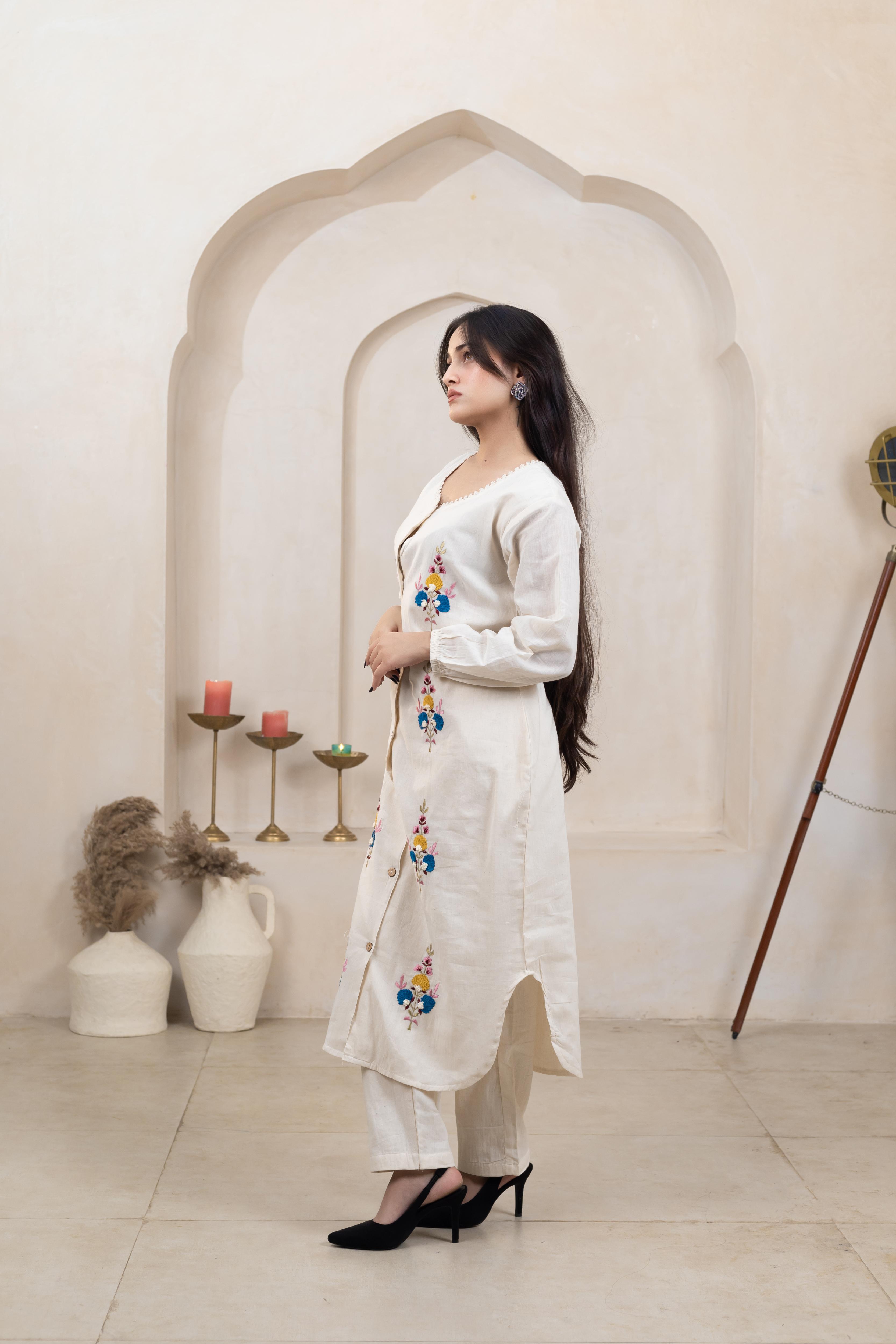 Classic Beige Kurti - Artyaah