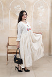 Stylish Beige Long Dress - Artyaah