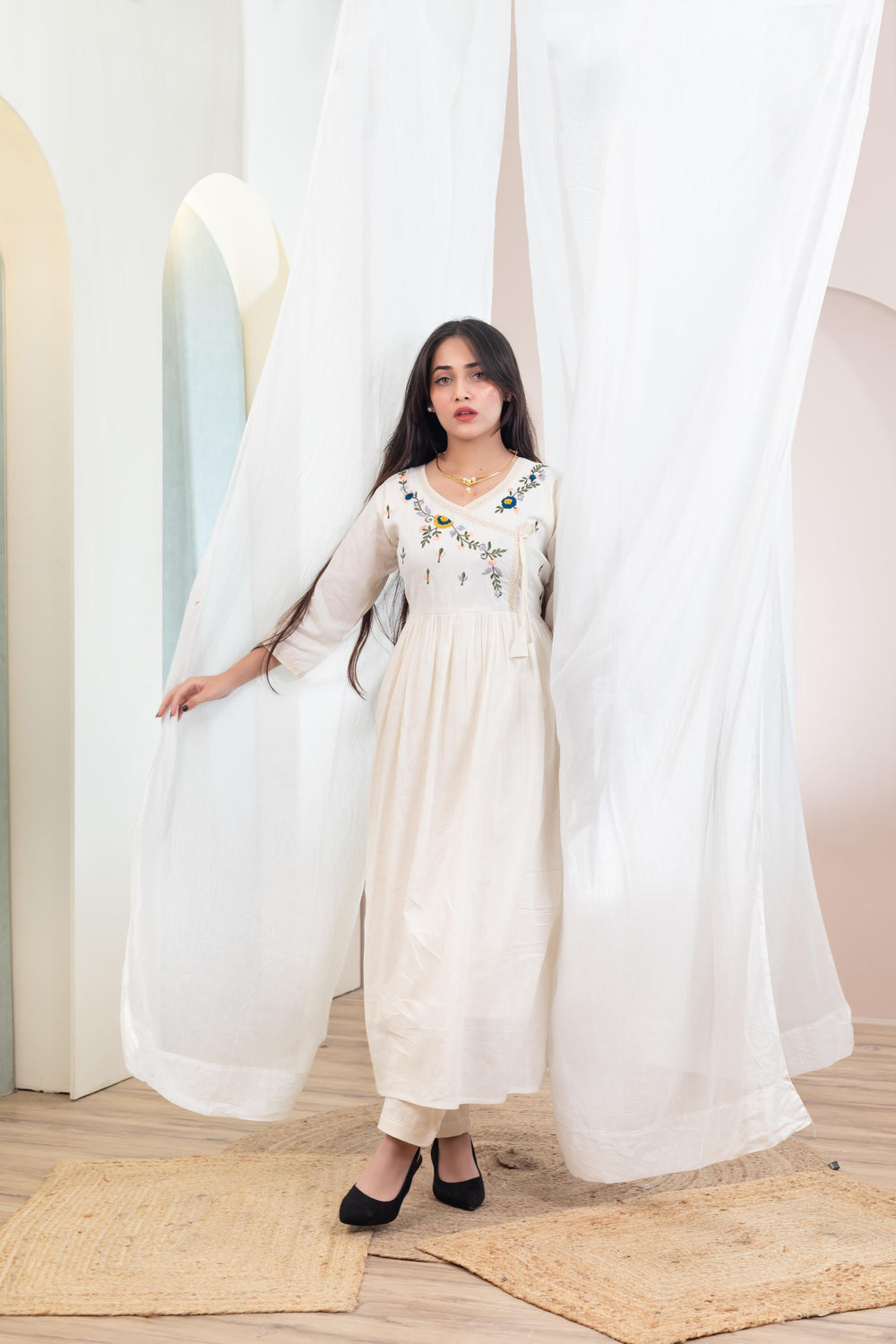 Beige Comfort Long Dress - Artyaah