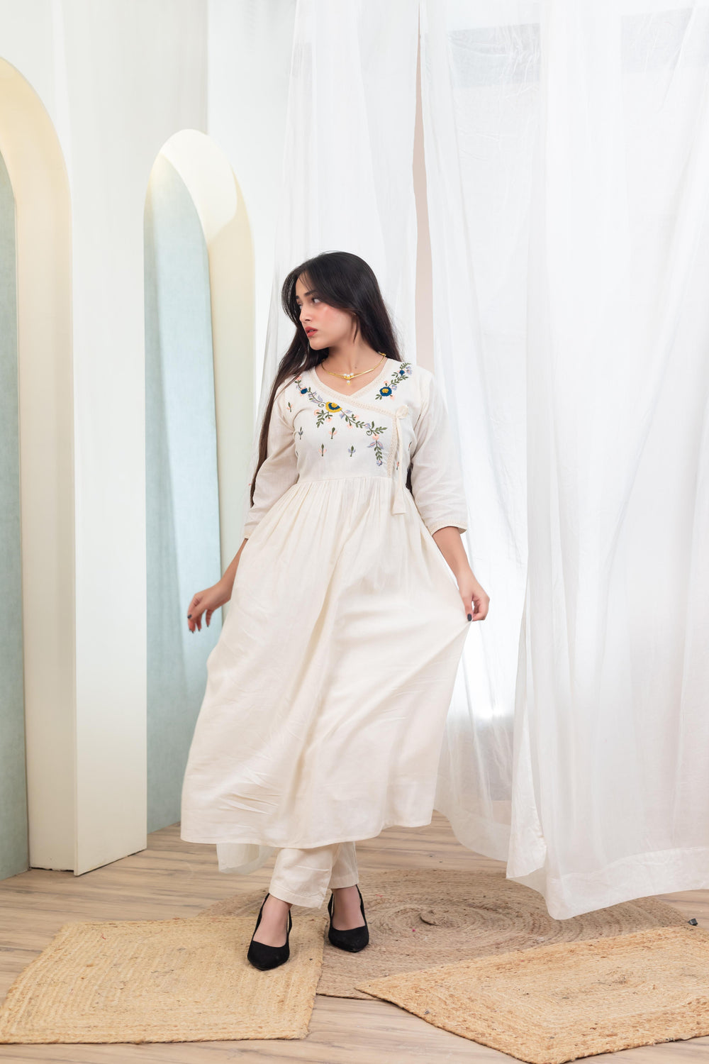 Beige Comfort Long Dress - Artyaah