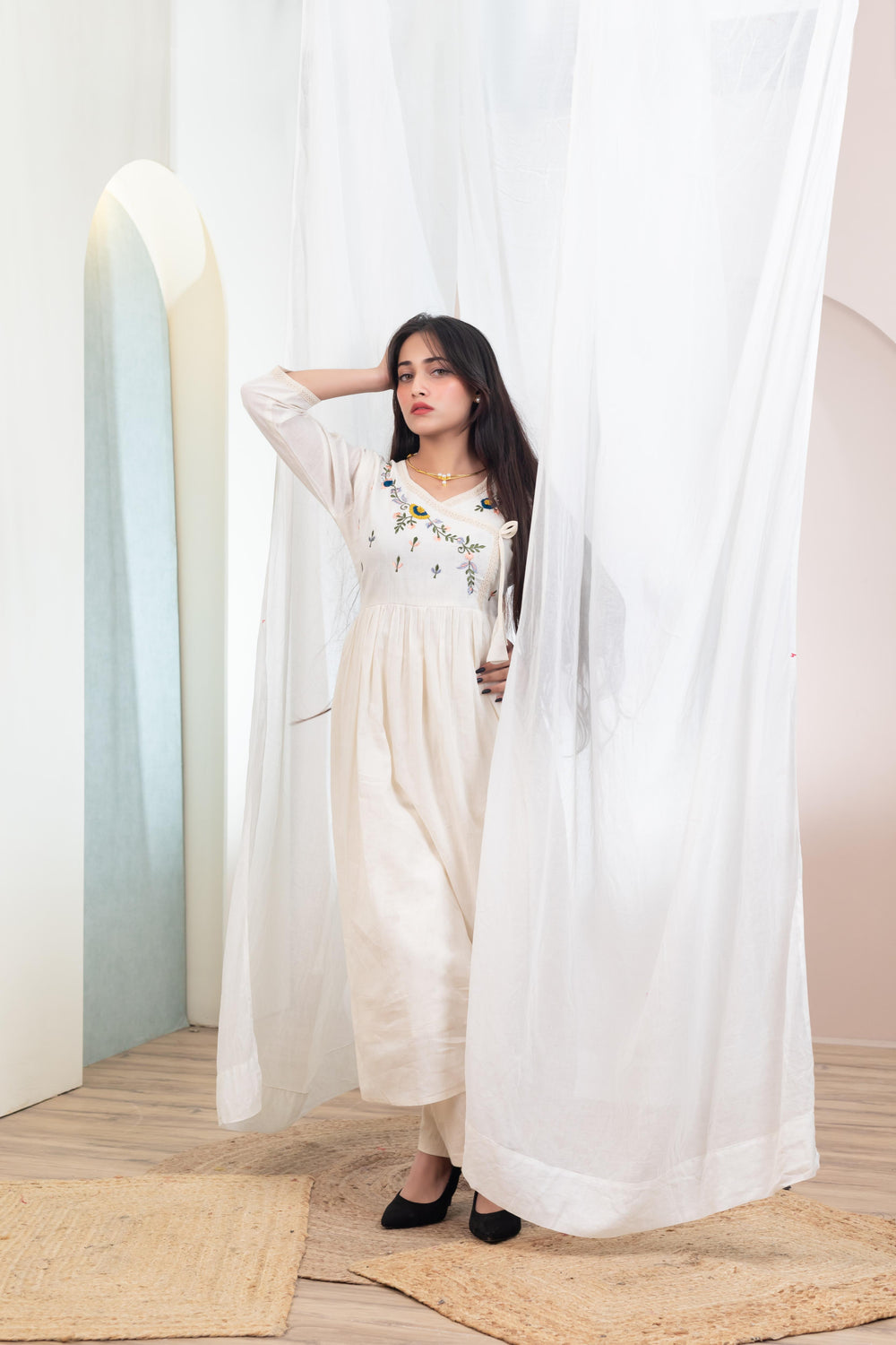 Beige Comfort Long Dress - Artyaah