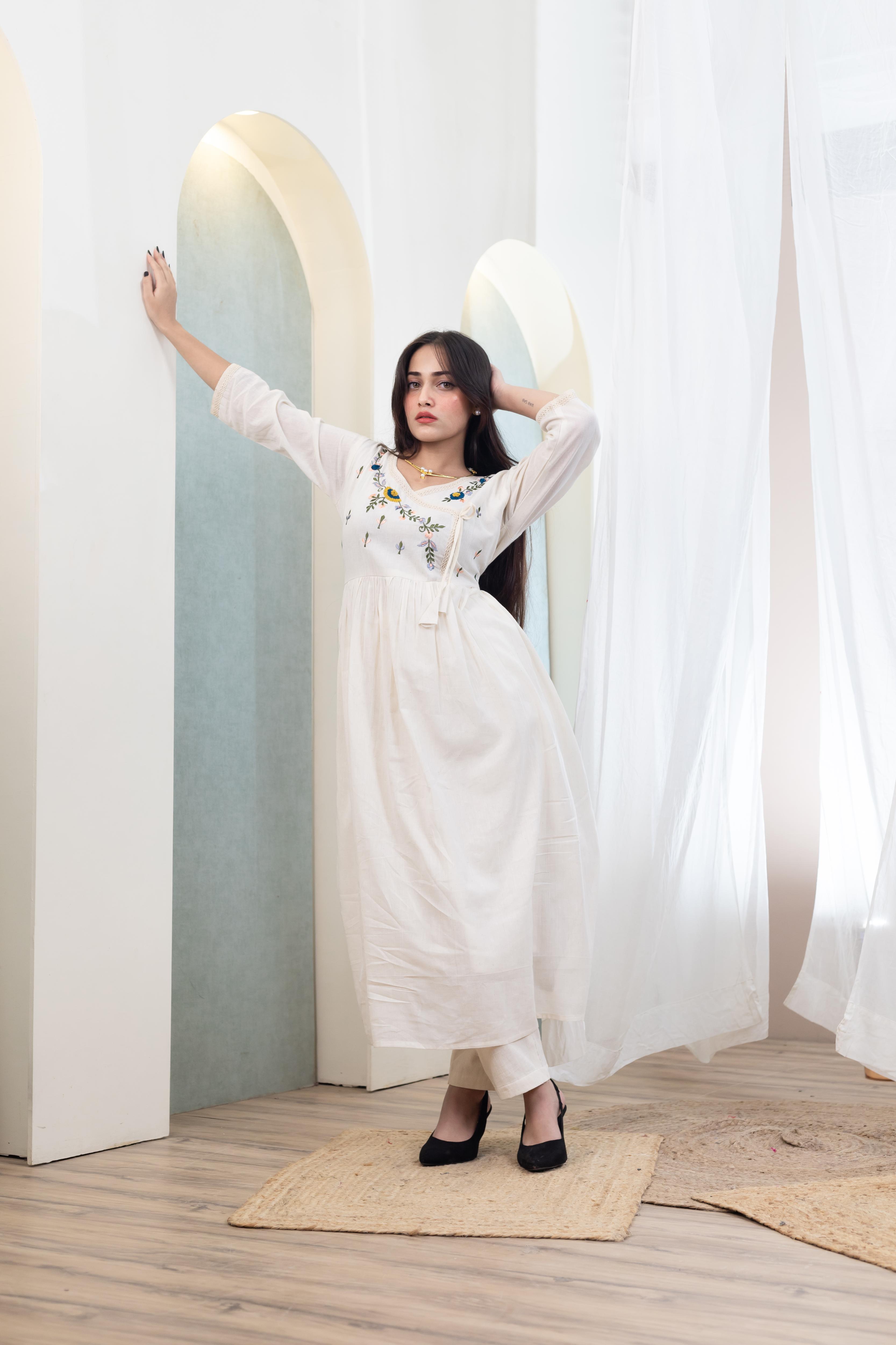 Beige Comfort Long Dress - Artyaah