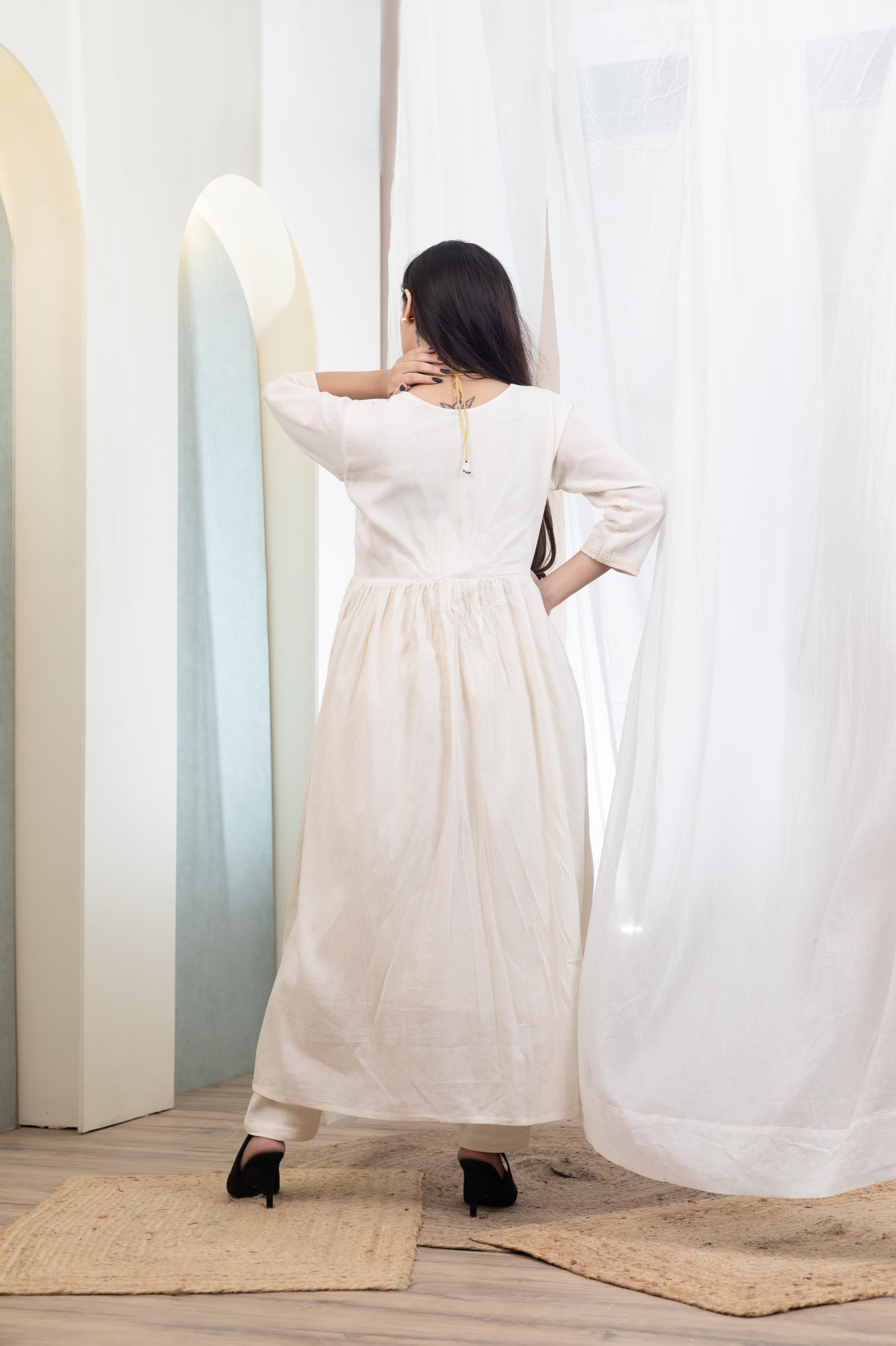 Beige Comfort Long Dress - Artyaah