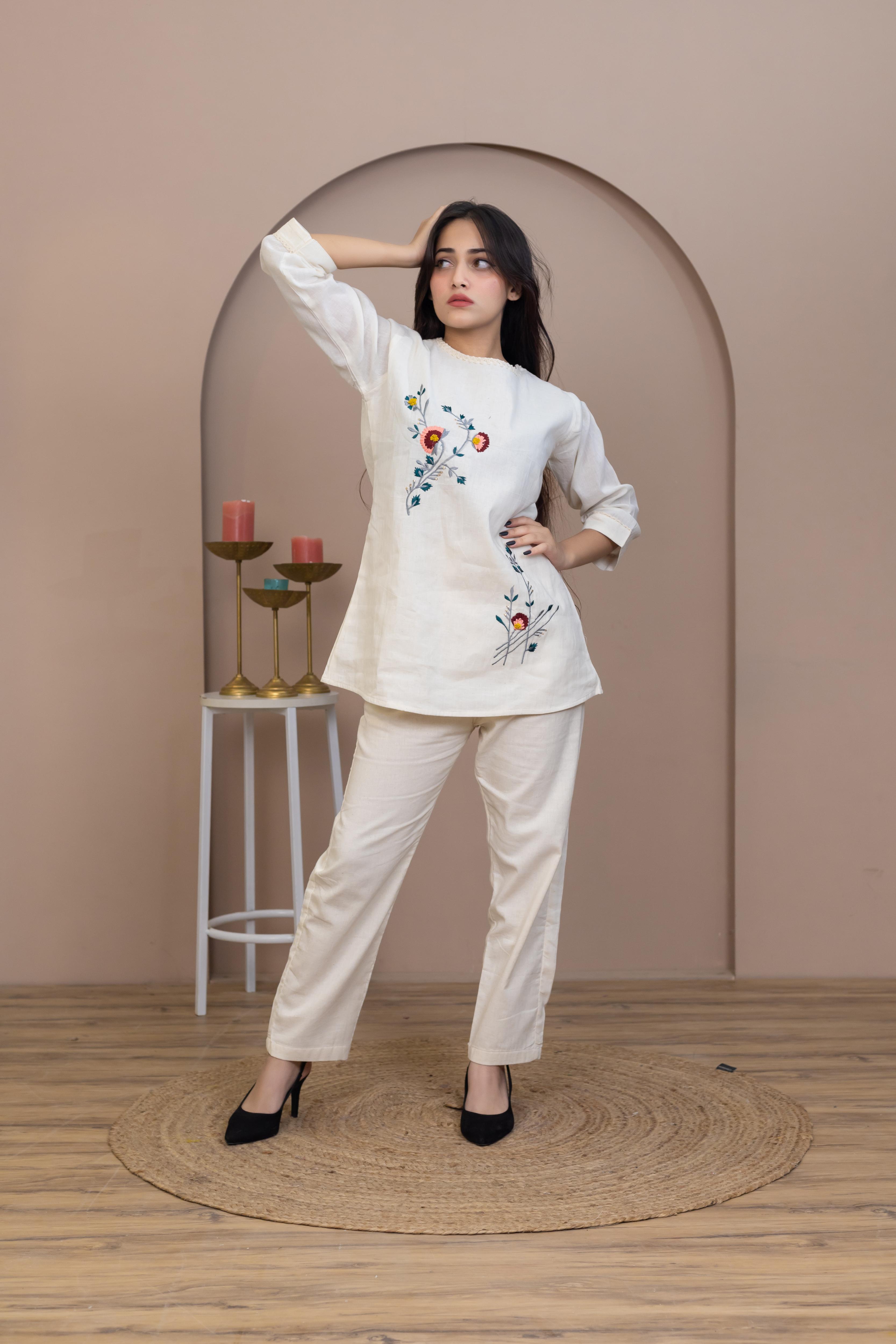 Trending Beige Harmony Co-Ord Set - Artyaah