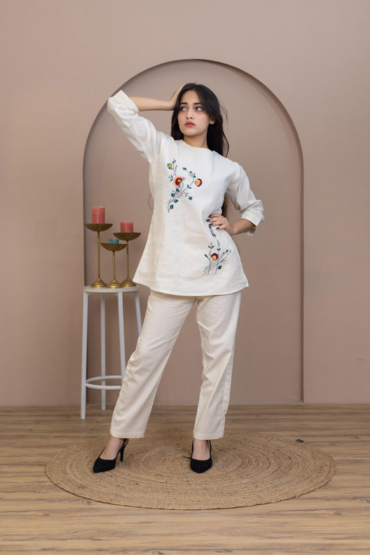 Trending Beige Harmony Co-Ord Set - Artyaah