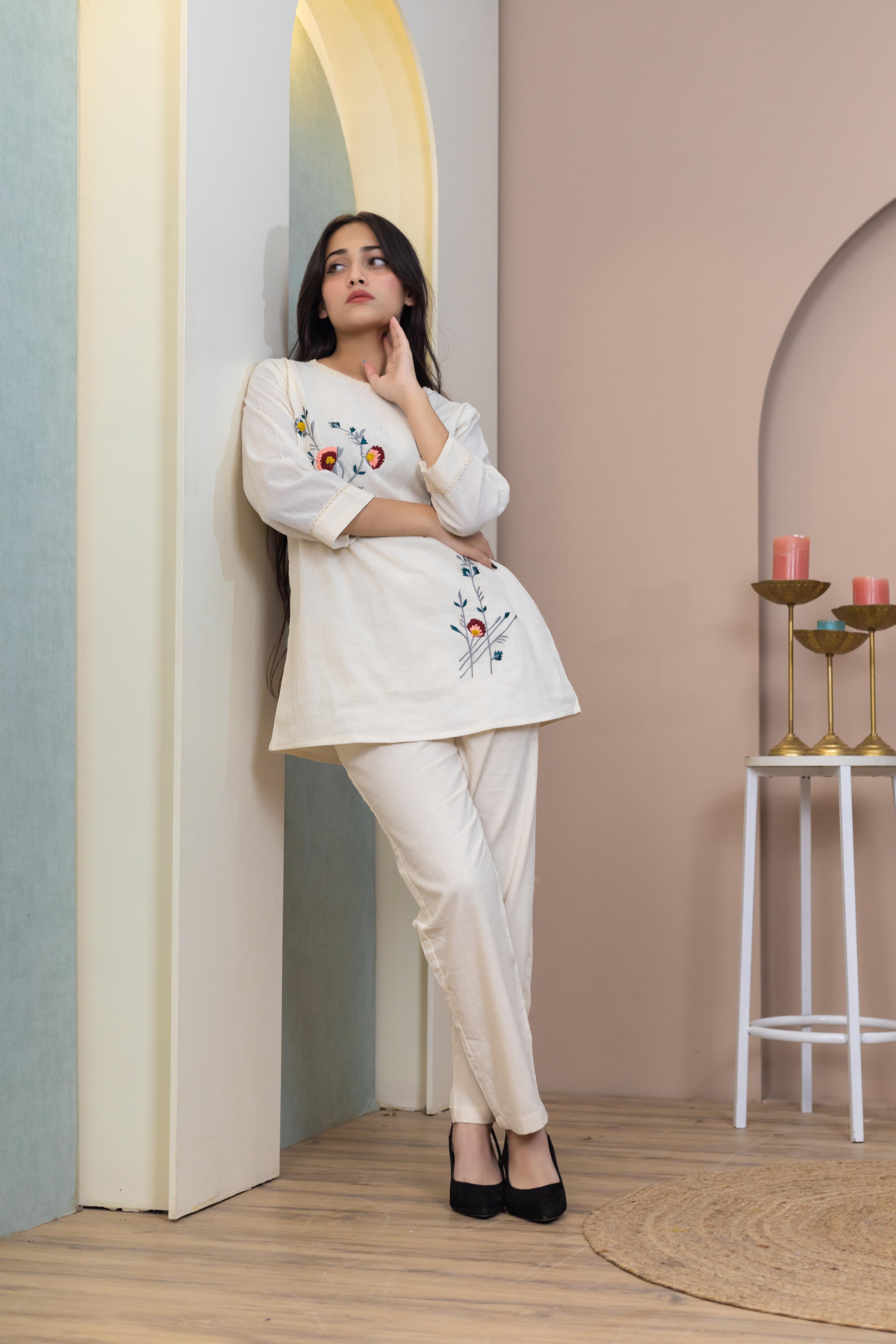 Trending Beige Harmony Co-Ord Set - Artyaah