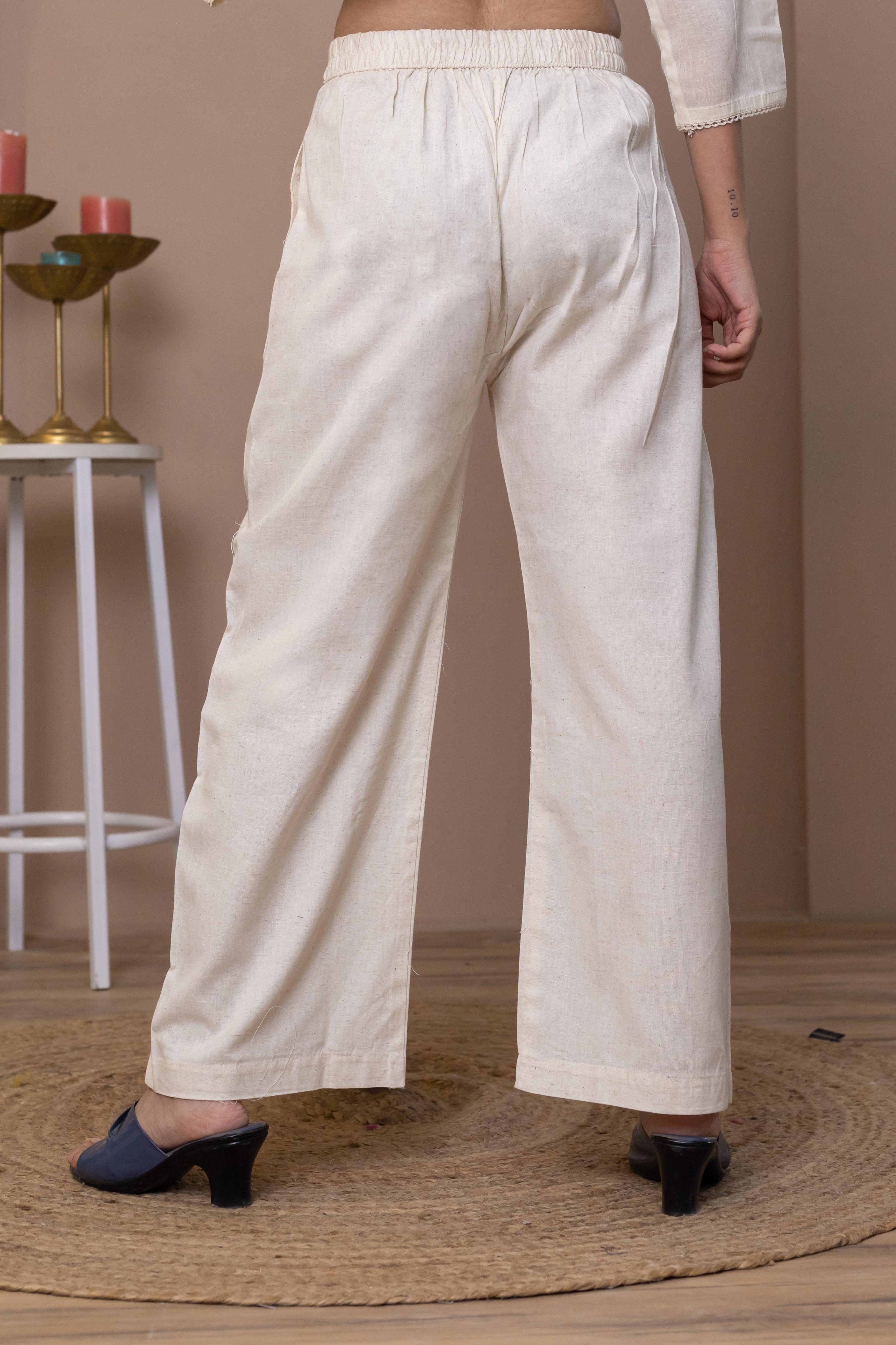 Plain Slit Pants - Artyaah